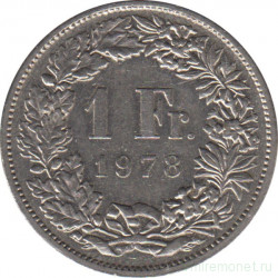 Монета. Швейцария. 1 франк 1978 год.
