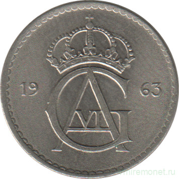 Монета. Швеция. 10 эре 1963 год. 
