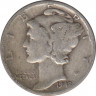 Монета. США. 10 центов 1942 год. Монетный двор D. ав.