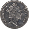 Монета. Фиджи. 10 центов 1998 год. ав.