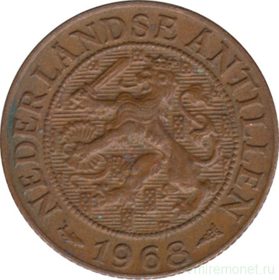 Монета. Нидерландские Антильские острова. 1 цент 1968 год.