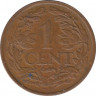 Монета. Нидерландские Антильские острова. 1 цент 1968 год. рев.
