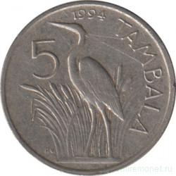 Монета. Малави. 5 тамбал 1994 год.