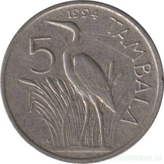 Монета. Малави. 5 тамбал 1994 год.