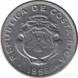 Монета. Коста-Рика. 5 сентимо 1958 год.