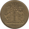 Монета. Исландия. 1 крона 1962 год. ав.
