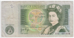 Банкнота. Великобритания. 1 фунт 1978 год. Тип 377b.