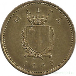 Монета. Мальта. 1 цент 1995 год.