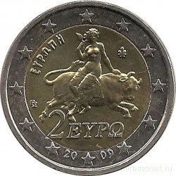 Монета. Греция. 2 евро 2009 год.