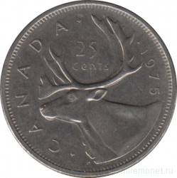 Монета. Канада. 25 центов 1975 год.