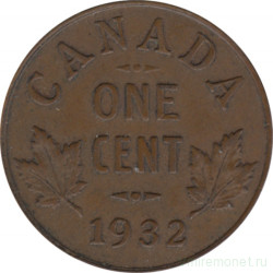Монета. Канада. 1 цент 1932 год.