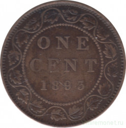 Монета. Канада. 1 цент 1893 год.