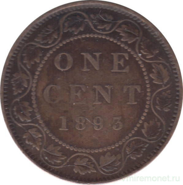Монета. Канада. 1 цент 1893 год.