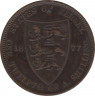 Монета. Великобритания. Джерси. 1/12 шиллинга 1877 год. ав.