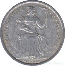 Монета. Французская Полинезия. 2 франка 1982 год.