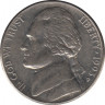  Монета. США. 5 центов 1993 год. Монетный двор P. ав.