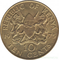 Монета. Кения. 10 центов 1975 год.