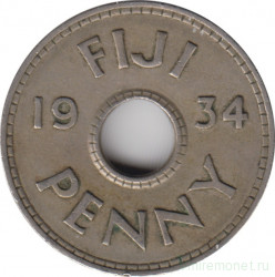 Монета. Фиджи. 1 пенни 1934 год.