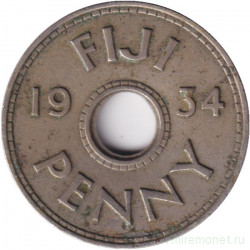 Монета. Фиджи. 1 пенни 1934 год.