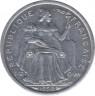 Монета. Французская Полинезия. 1 франк 1996 год. ав.