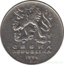 Монета. Чехия. 5 крон 1996 год.