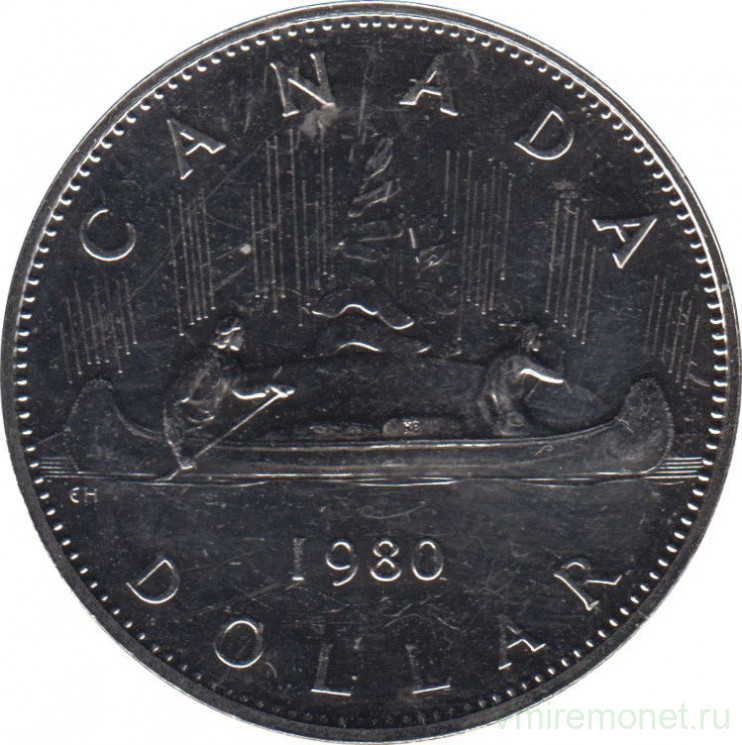 Монета. Канада. 1 доллар 1980 год.