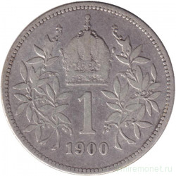 Монета. Австро-Венгерская империя. 1 крона 1900 год. Австрийский тип.
