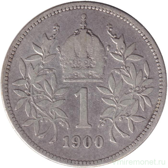 Монета. Австро-Венгерская империя. 1 крона 1900 год. Австрийский тип.