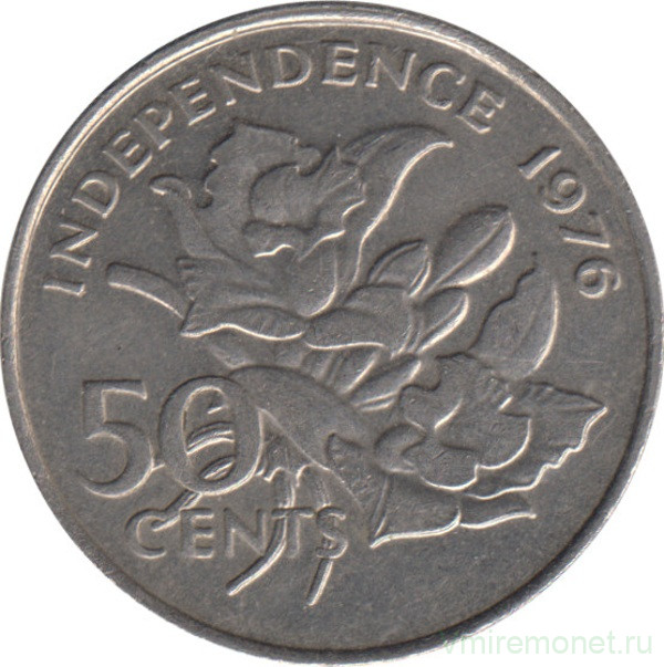 Монета. Сейшельские острова. 50 центов 1976 год. Декларация независимости.