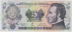 Банкнота. Гондурас. 5 лемпир 2000 год. Тип 85а.