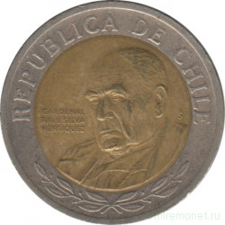 Монета. Чили. 500 песо 2012 год.