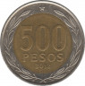 Монета. Чили. 500 песо 2012 год. рев.