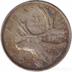 Монета. Канада. 25 центов 1947 год. Без отметки монетного двора.