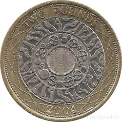 Монета. Великобритания. 2 фунта 2004 год.