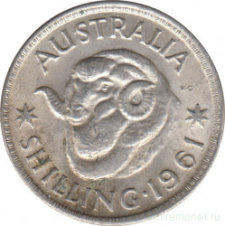 Монета. Австралия. 1 шиллинг 1961 год.
