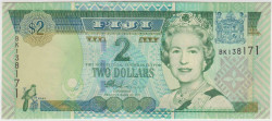 Банкнота. Фиджи. 2 доллара 2002 год. Тип 104а.