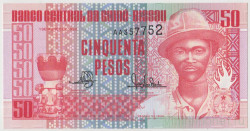Банкнота. Гвинея-Бисау. 50 песо 1990 год.
