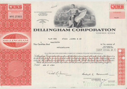 Акция. США. "Dillingham Corporation". 13 акций 1980 год.