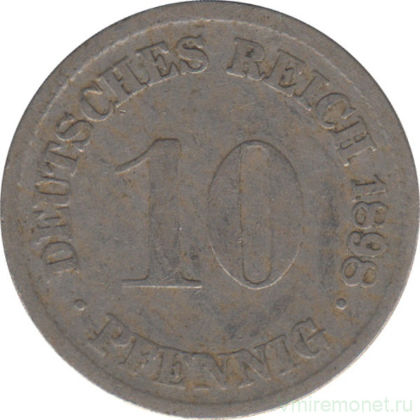 Монета. Германия (Германская империя 1871-1922). 10 пфеннигов 1898 год. (D).