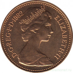 Монета. Великобритания. 1 пенни 1982 год.