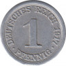 Монета. Германия (Германская империя 1871-1922). 1 пфенниг 1917 год. (A). ав.