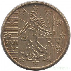 Монета. Франция. 10 центов 2023 год.