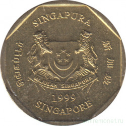 Монета. Сингапур. 1 доллар 1999 год.