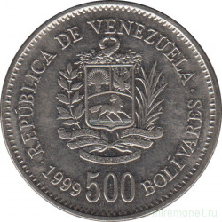 Монета. Венесуэла. 500 боливаров 1999 год.