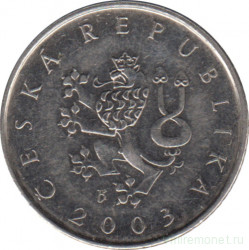 Монета. Чехия. 1 крона 2003 год.