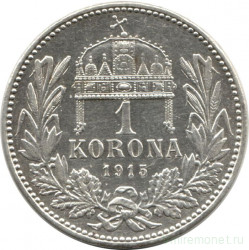 Монета. Венгрия. 1 крона 1915 год.
