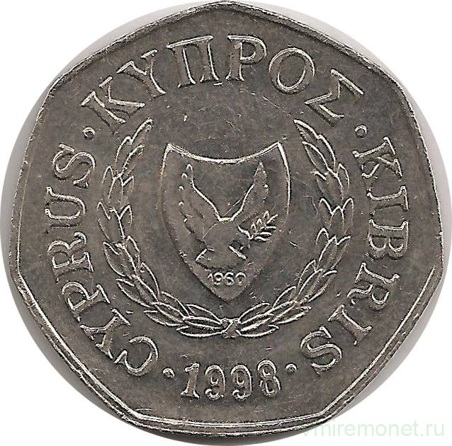Монета. Кипр. 50 центов 1998 год.