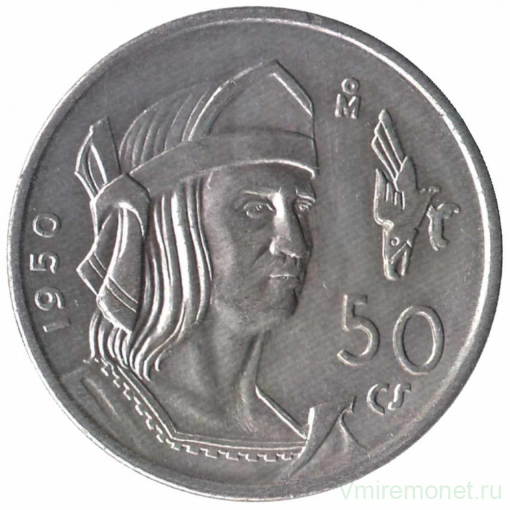 Монета. Мексика. 50 сентаво 1950 год.