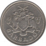 Монета. Барбадос. 10 центов 1992 год. ав.