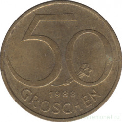 Монета. Австрия. 50 грошей 1988 год.